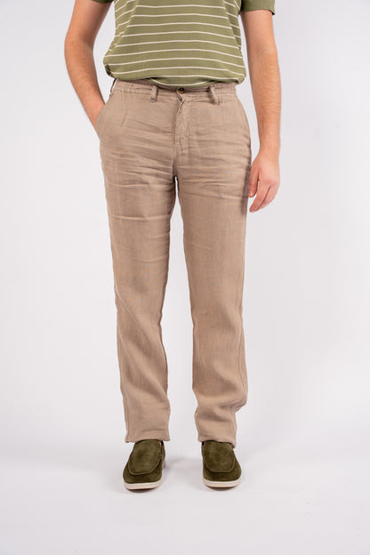 MOCHA LINEN TROUSERS