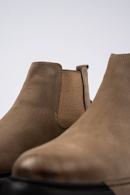 BEIGE CASUAL CHELSEA BOOTS