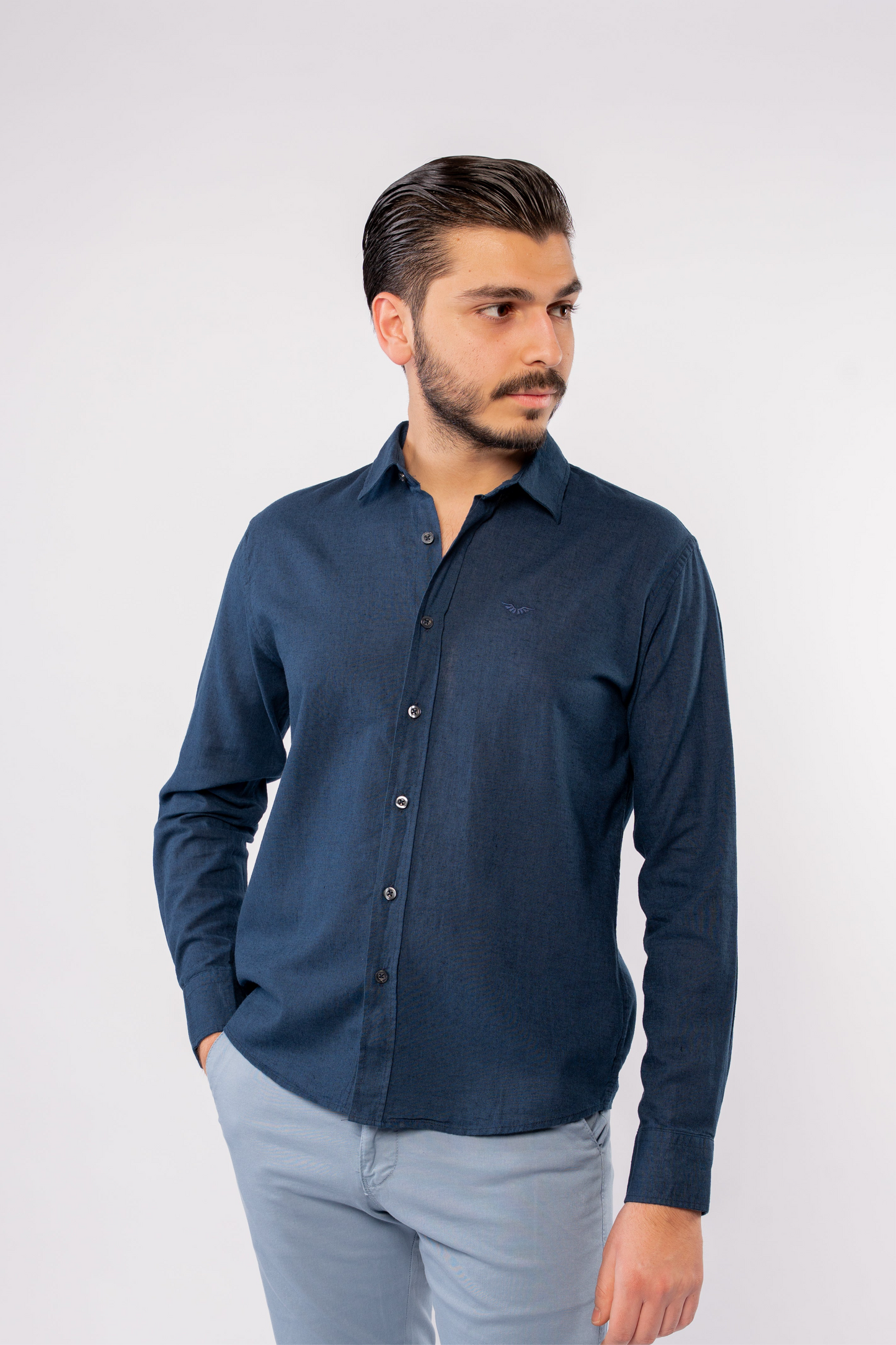 NAVY LINEN SHIRT