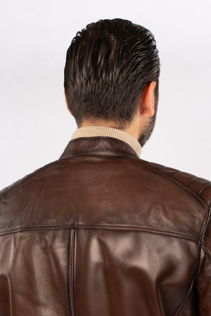 BROWN GENUINE LEATHER JACKET