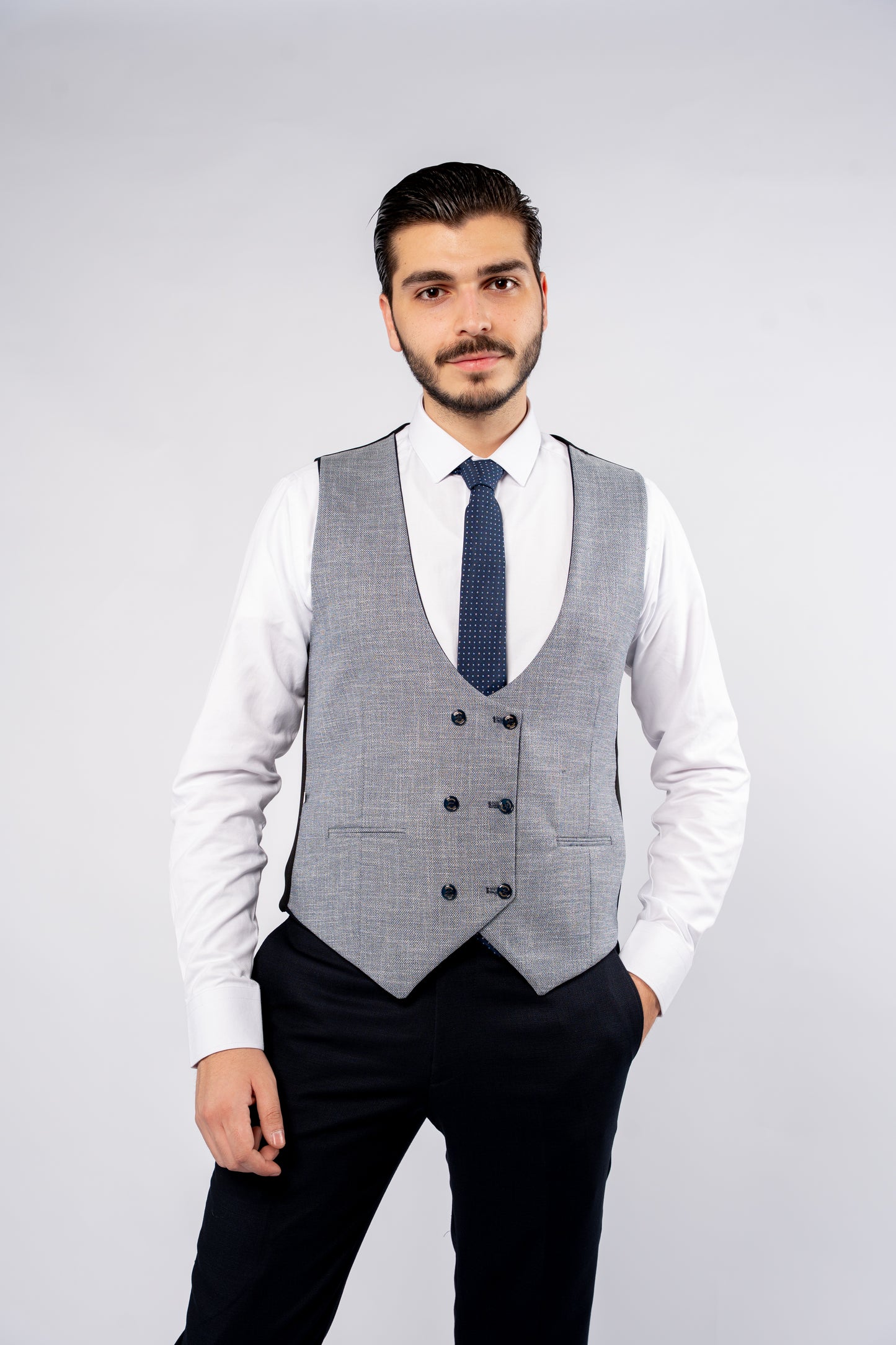 NAVY SUIT DOUBLE SIDED VEST