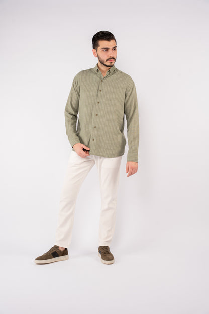 OLIVE LINED SHIRT