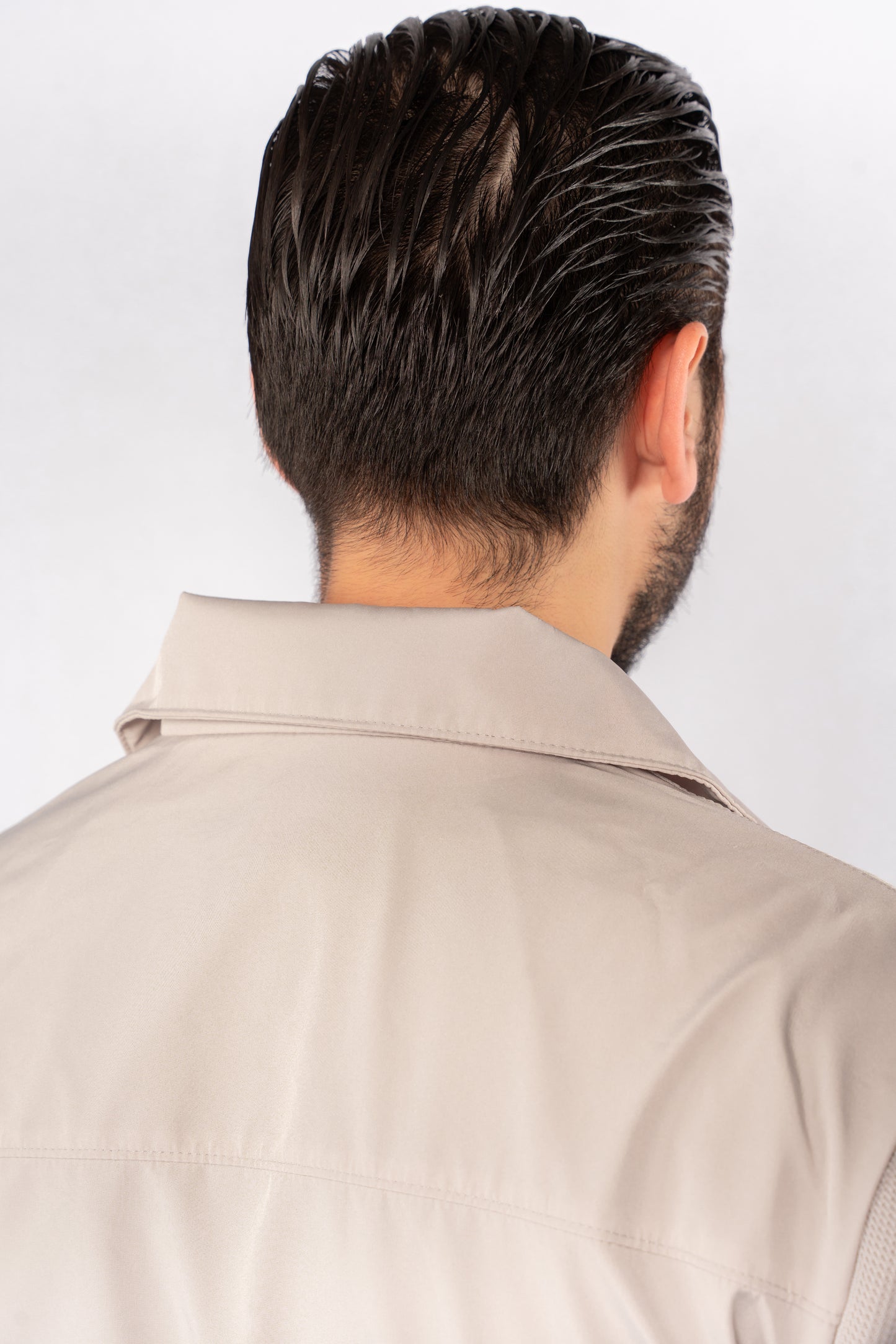 LIGHT BEIGE CASUAL QUILTED JACKET