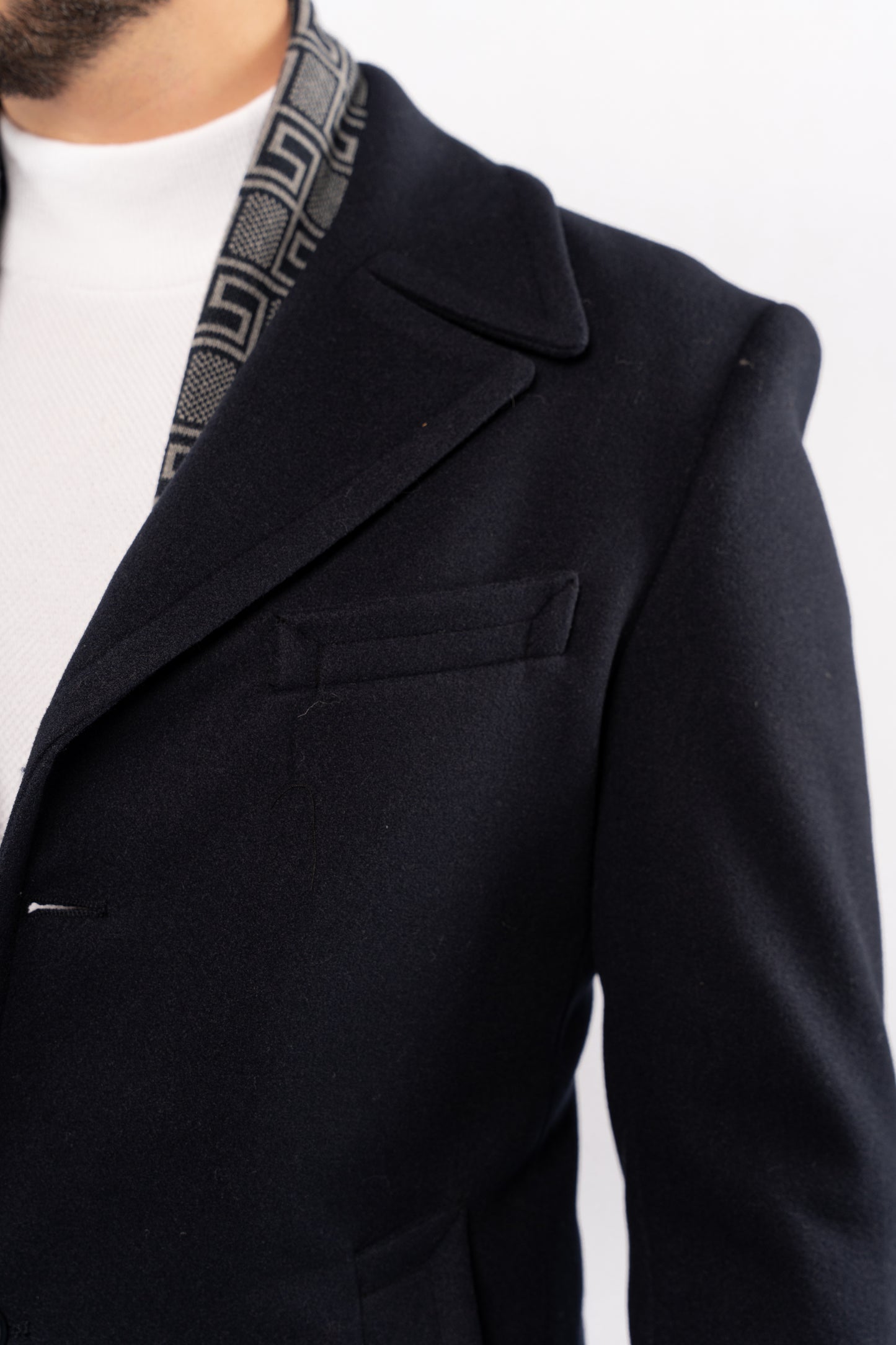 NAVY ELEGANCE WOOL COAT