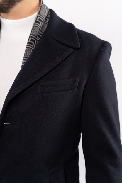 NAVY ELEGANCE WOOL COAT