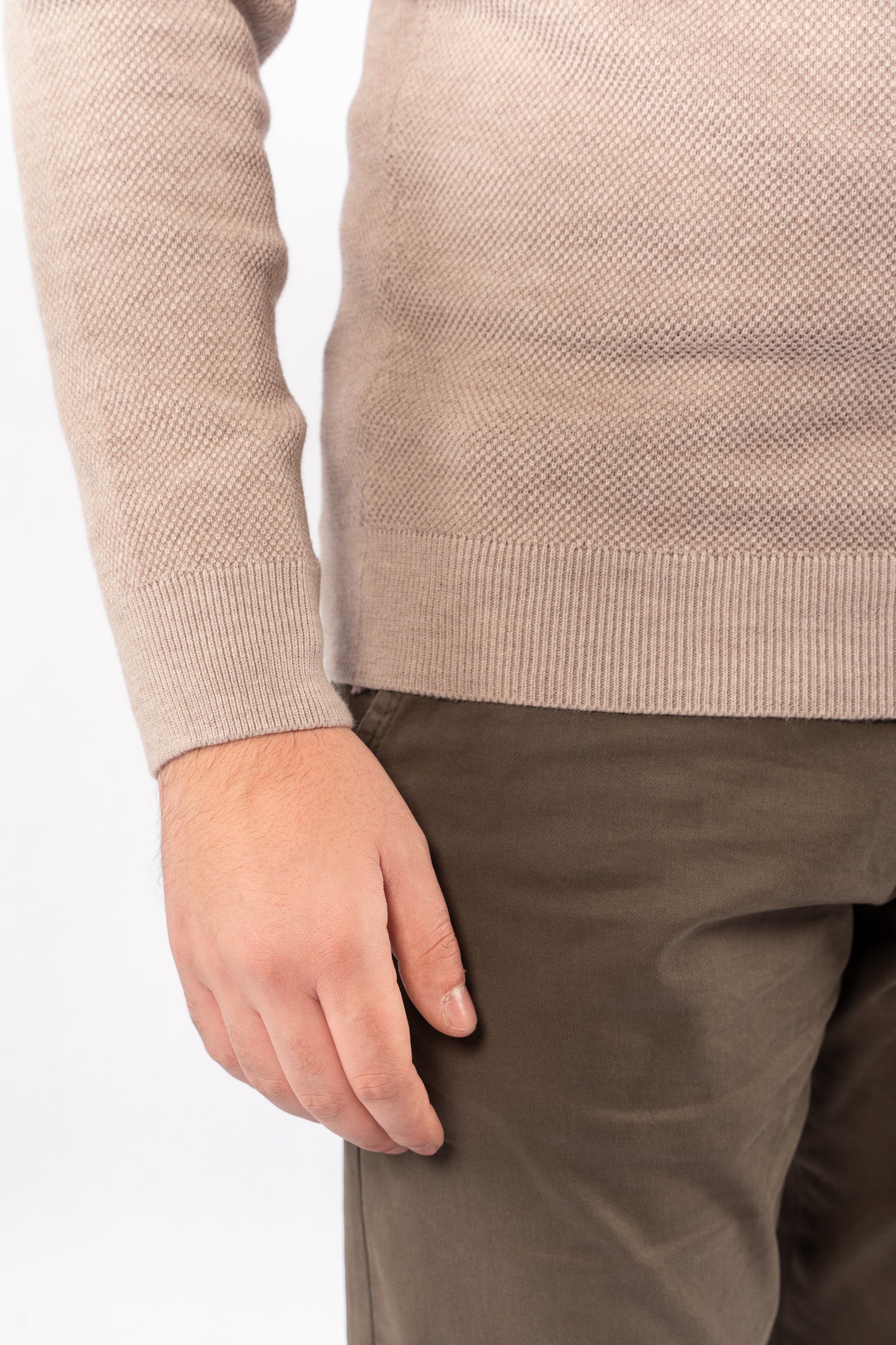 BEIGE HIGHNECK ZIPPER