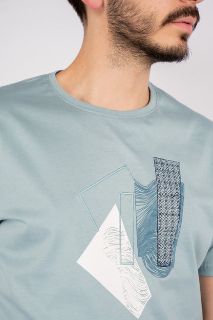BLUE ABSTRACT TSHIRT
