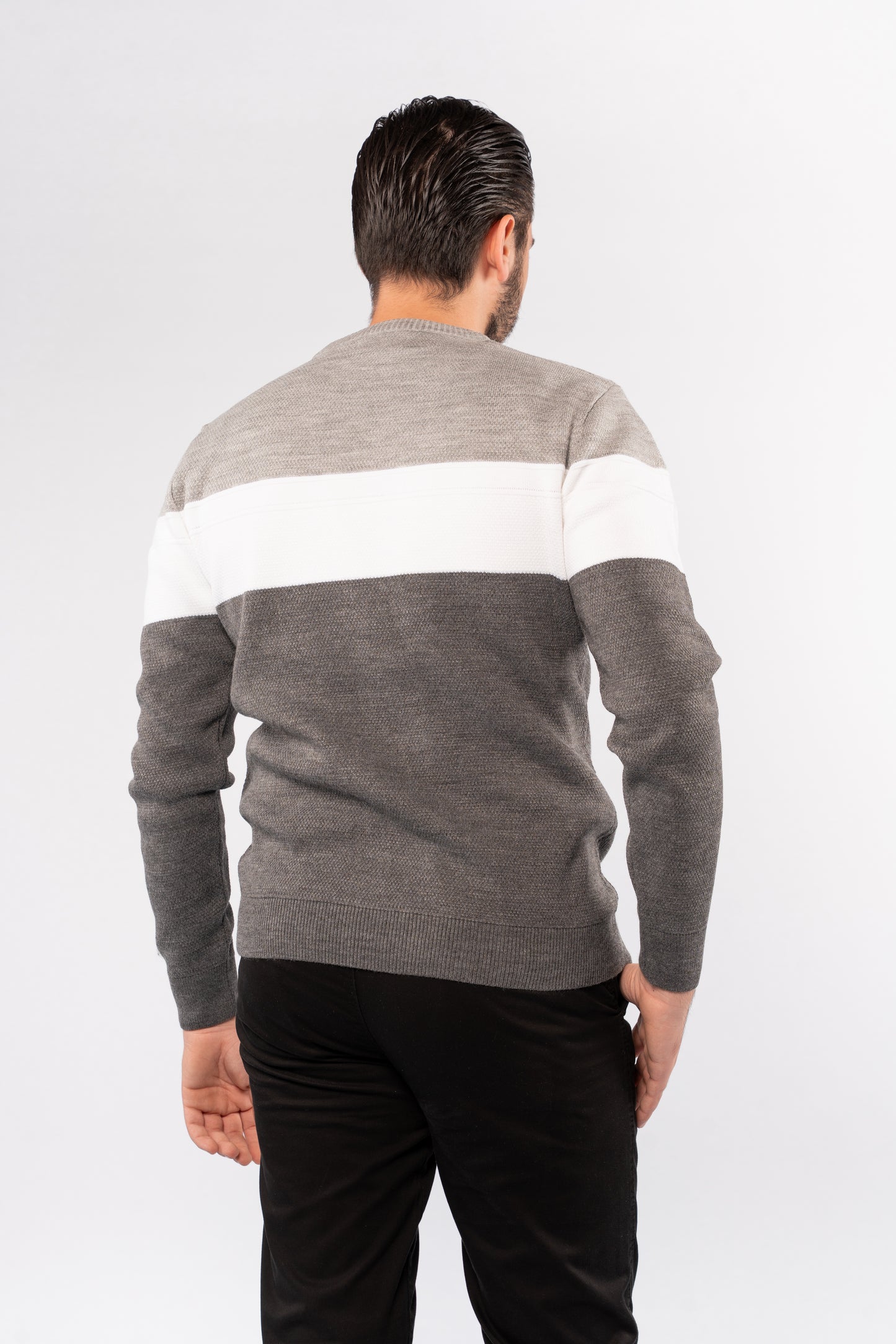 GREY URBAN TRICOLOR SWEATER