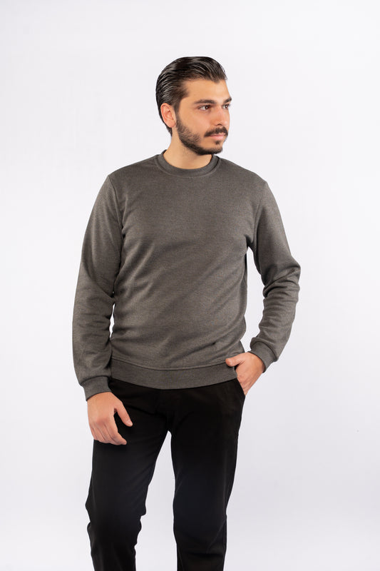 GREY ELEGANCE PIQUET SWEATER