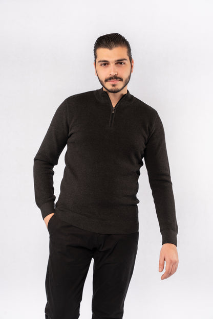 DARK GREY HIGHNECK ZIPPER