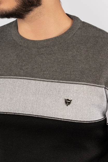 BLACK TRIO COLOR SWEATER