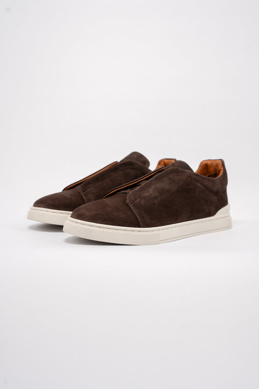 BROWN TRIPLE X ELASTIC SNEAKER