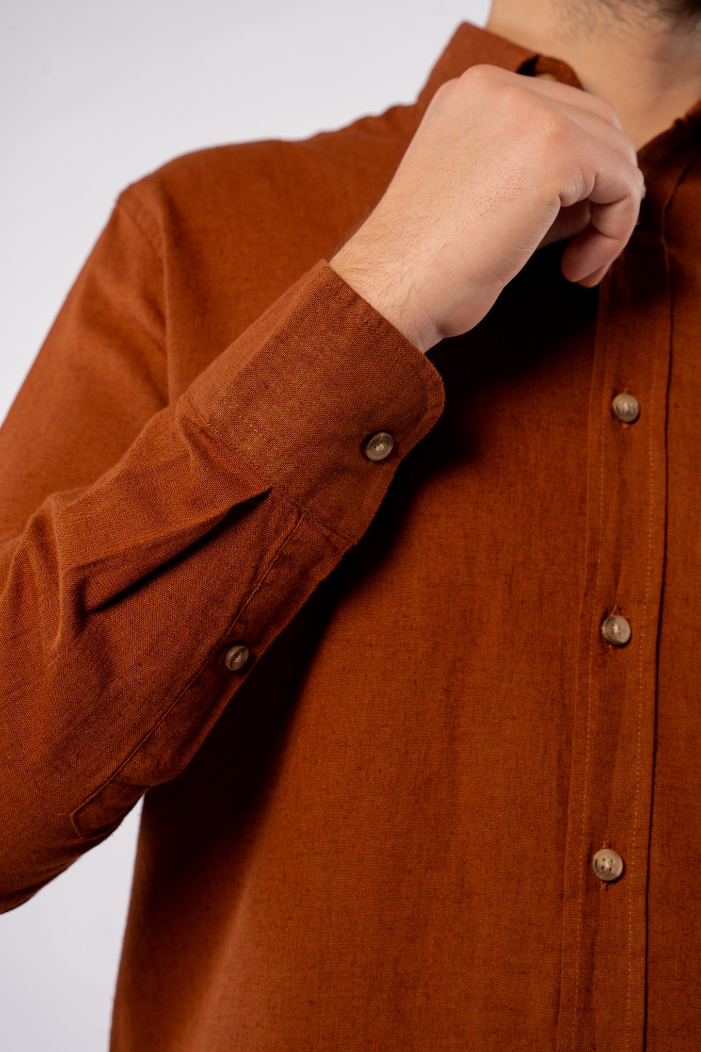 LIGHT BROWN LINEN SHIRT