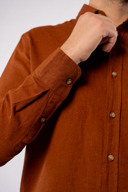 LIGHT BROWN LINEN SHIRT
