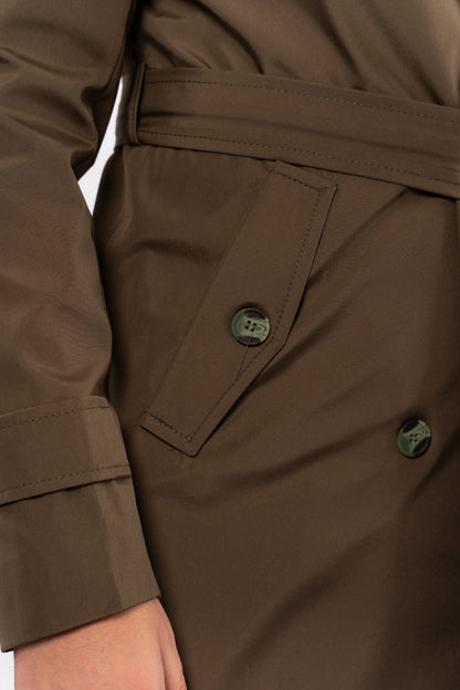 OLIVE ELEGANCE TRENCH COAT
