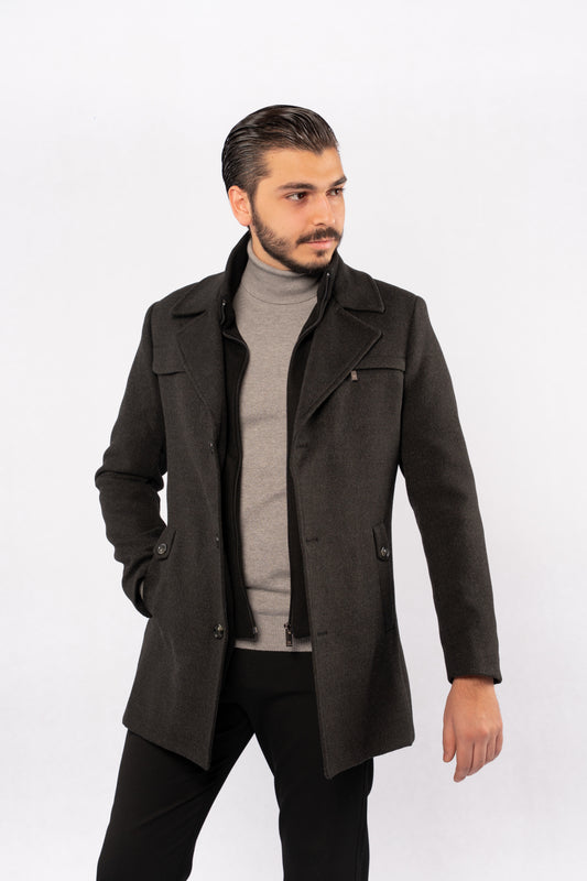 DARK GREY TIMELESS WOOL COAT