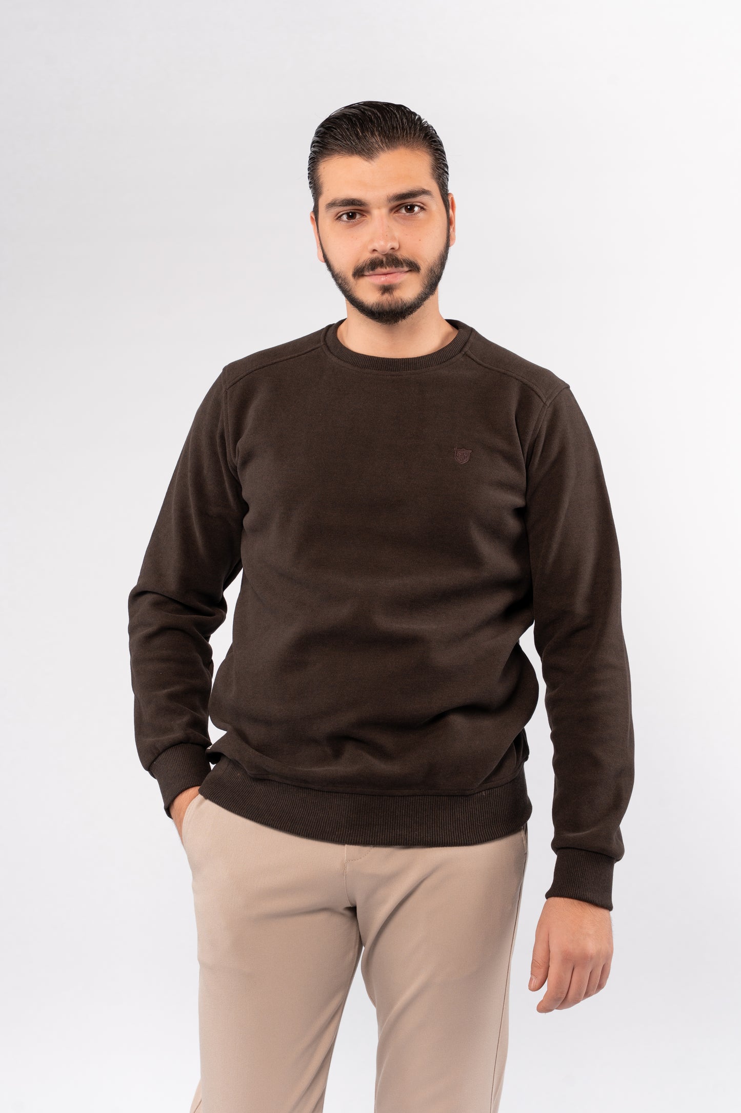 BROWN SELANIK ROUNDNECK SWEATER