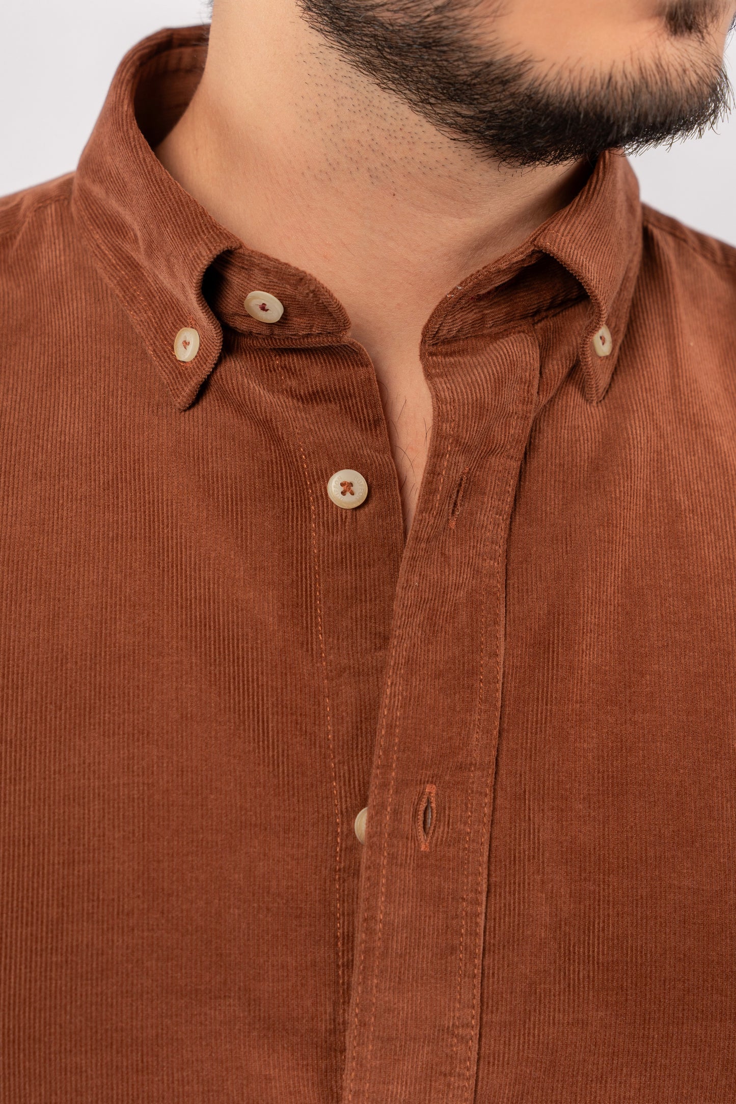 MOCHA ELEGANCE VELVET SHIRT