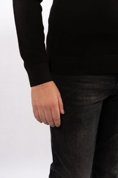 BLACK HIGHNECK SWEATER