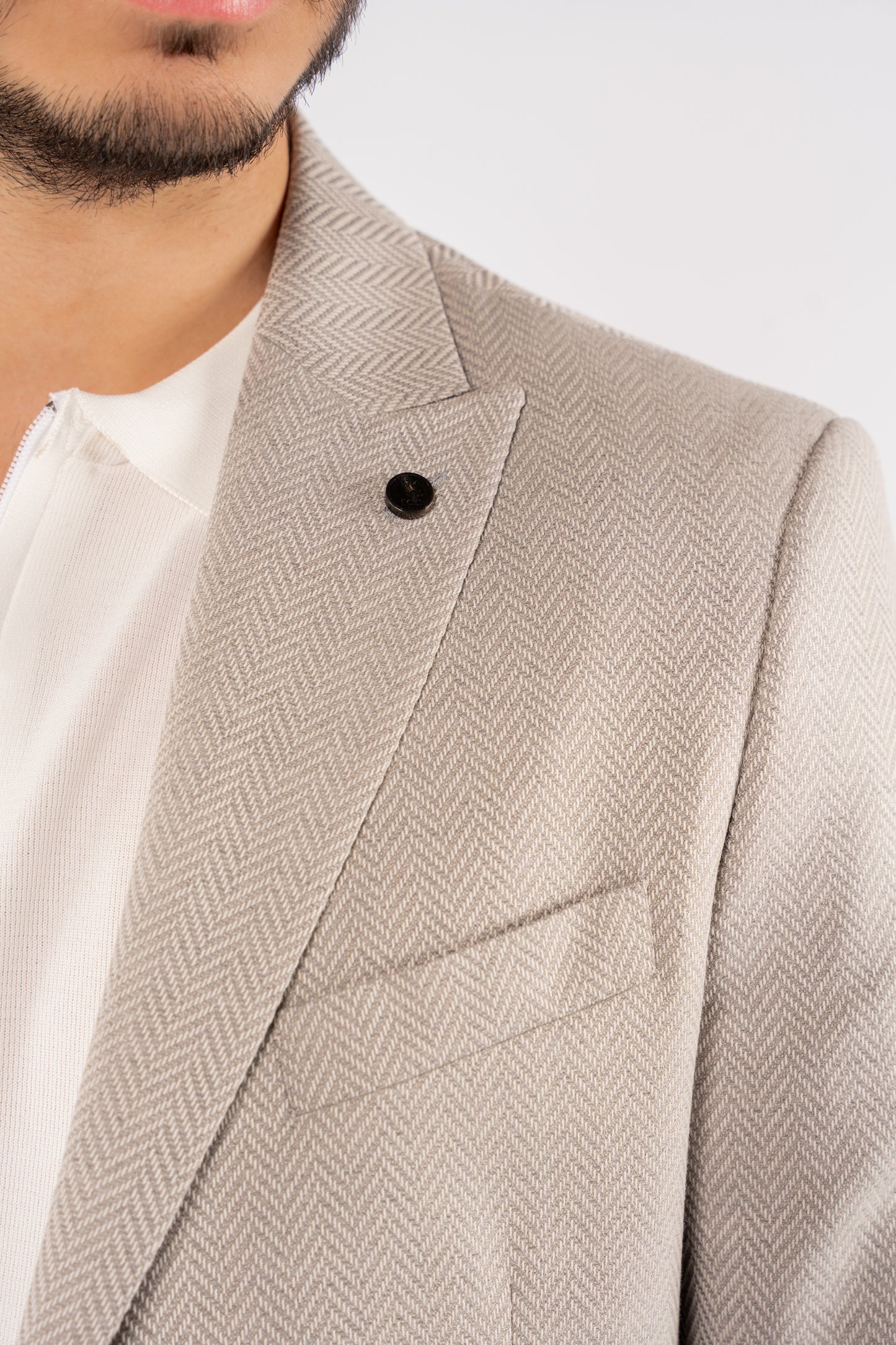GREY ZIGZAG TEXTURE BLAZER