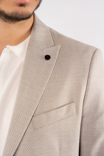 GREY ZIGZAG TEXTURE BLAZER