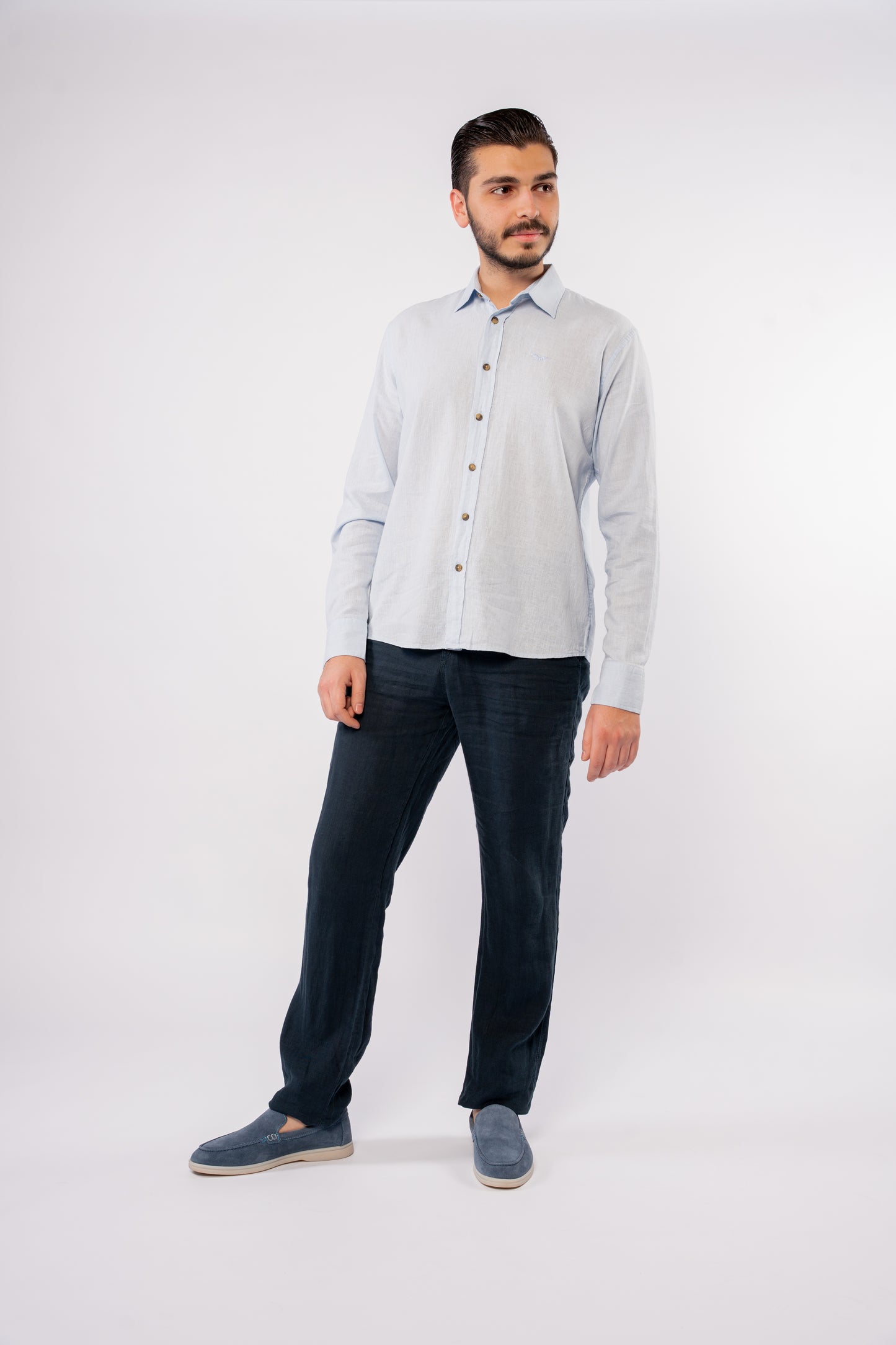 LIGHT BLUE LINEN SHIRT