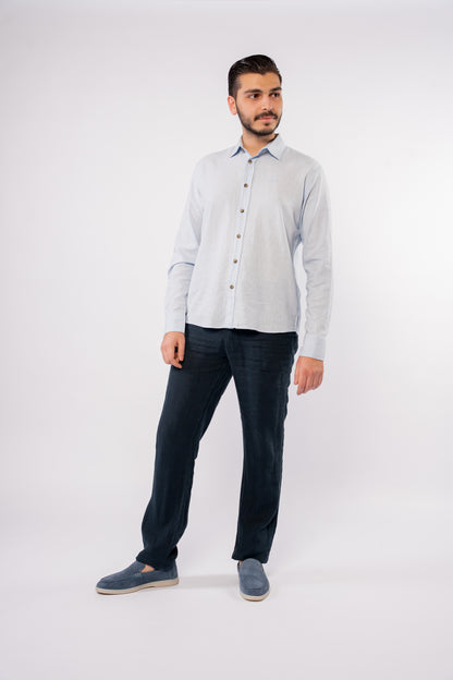LIGHT BLUE LINEN SHIRT