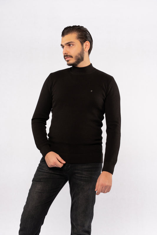 BLACK HIGHNECK SWEATER