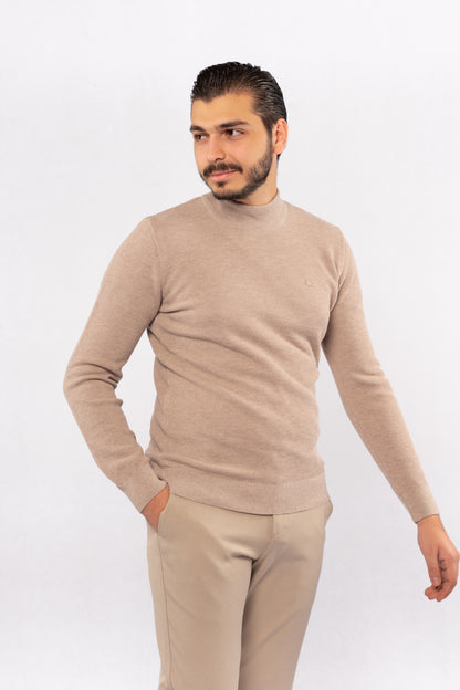 BEIGE HIGHNECK SWEATER