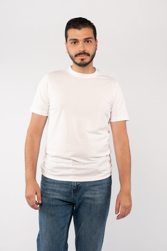 WHITE MERCERIZED TSHIRT