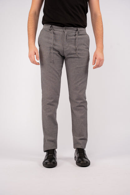 BLACK SEMI LINEN TROUSERS
