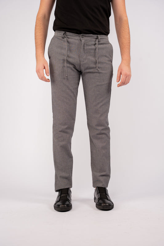 BLACK SEMI LINEN TROUSERS