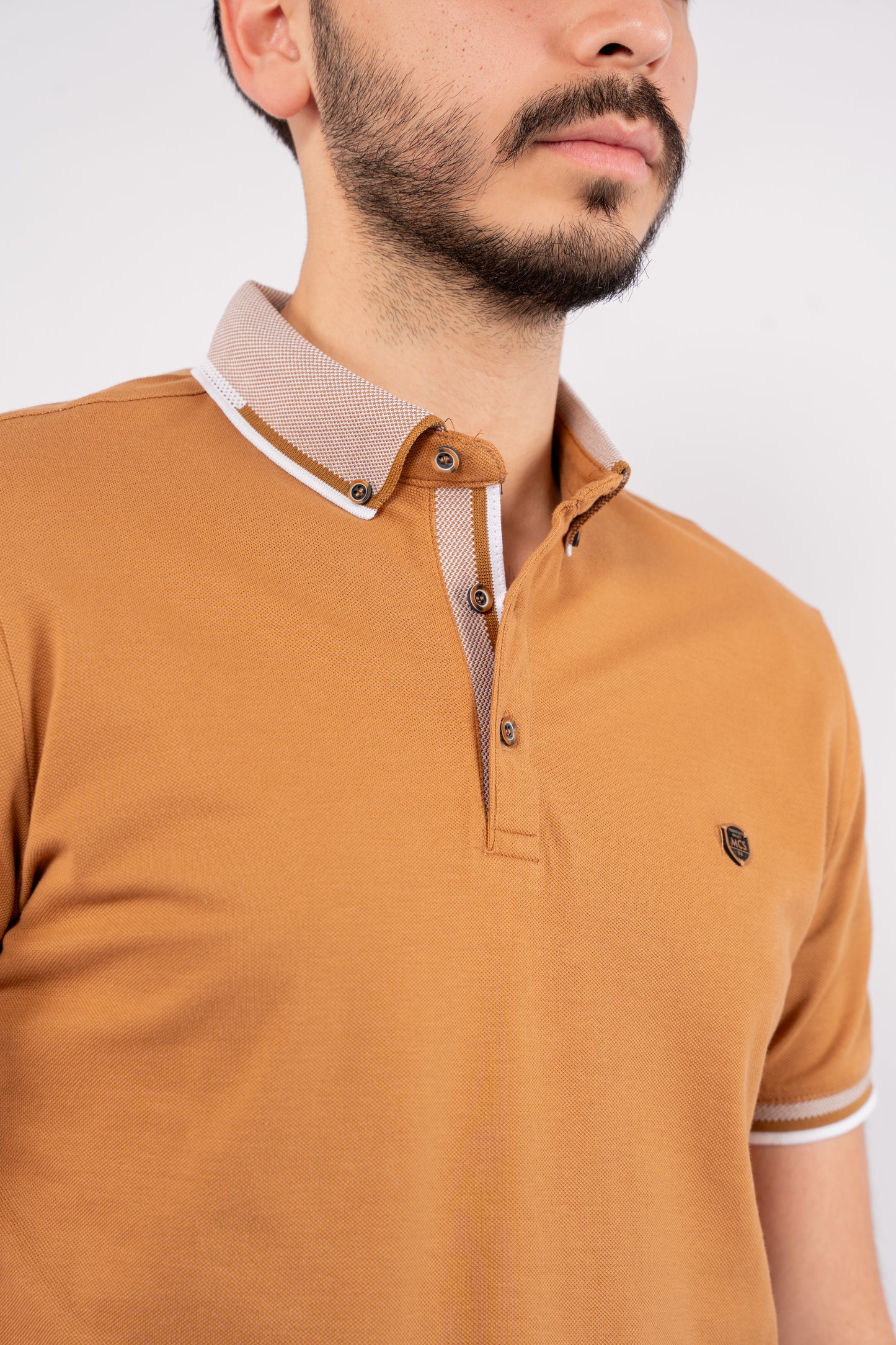 MUSTARD BUTTON COLLAR POLO