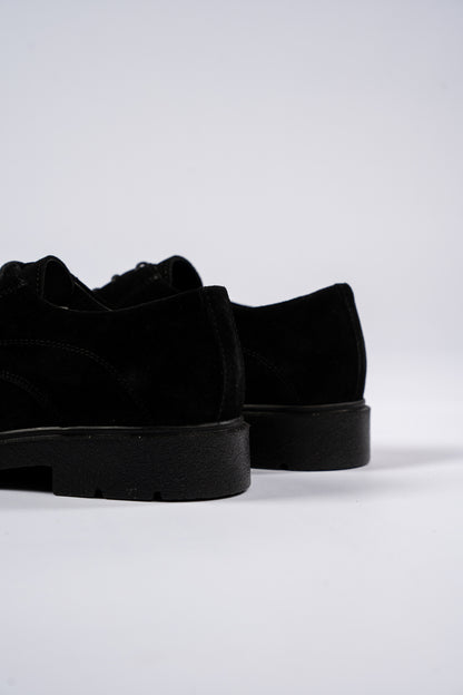 BLACK DERBY SUEDE SHOE