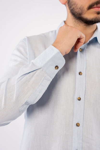 LIGHT BLUE LINEN SHIRT
