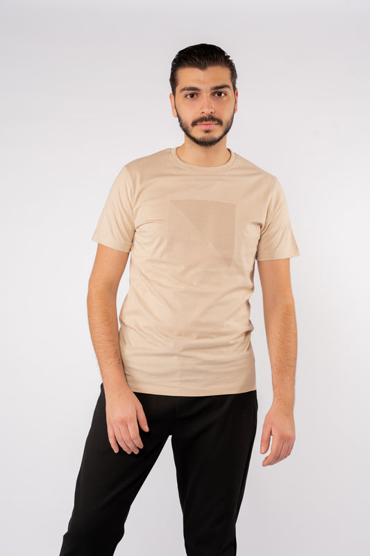 BEIGE PATTERNED TSHIRT