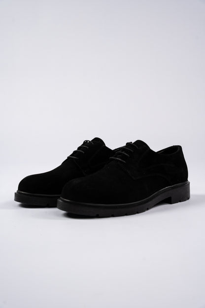 BLACK DERBY SUEDE SHOE