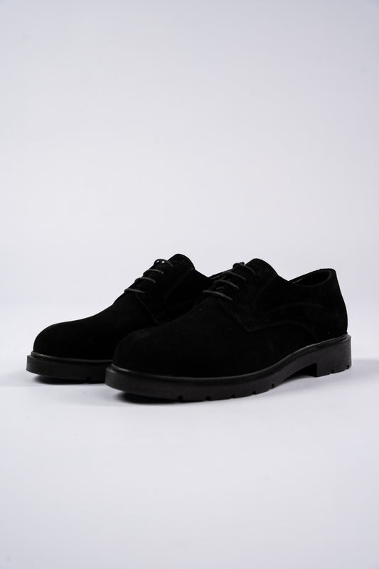 BLACK DERBY SUEDE SHOE