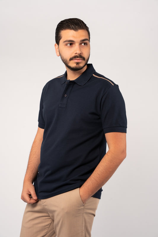 NAVY CASUAL BUTTON POLO