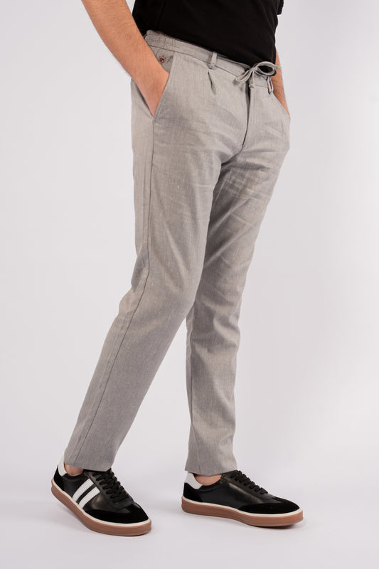 GREY SEMI LINEN TROUSERS