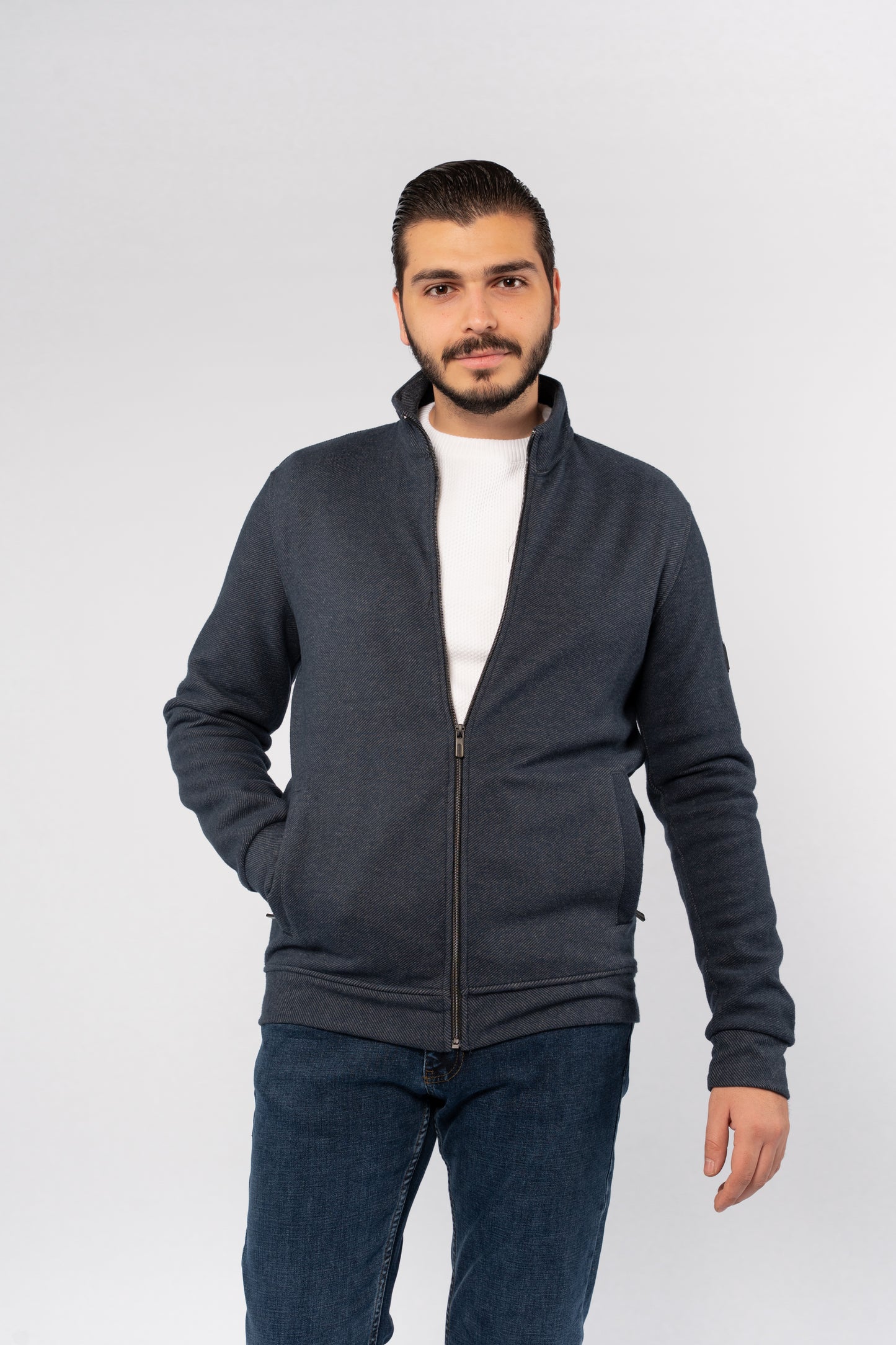 NAVY SELANIK ZIPPER JACKET