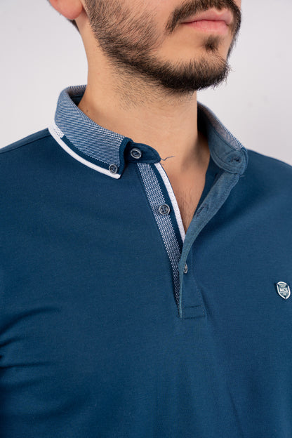 INDEGO BUTTON COLLAR POLO
