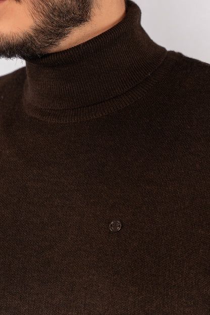 BROWN TURTLENECK SWEATER