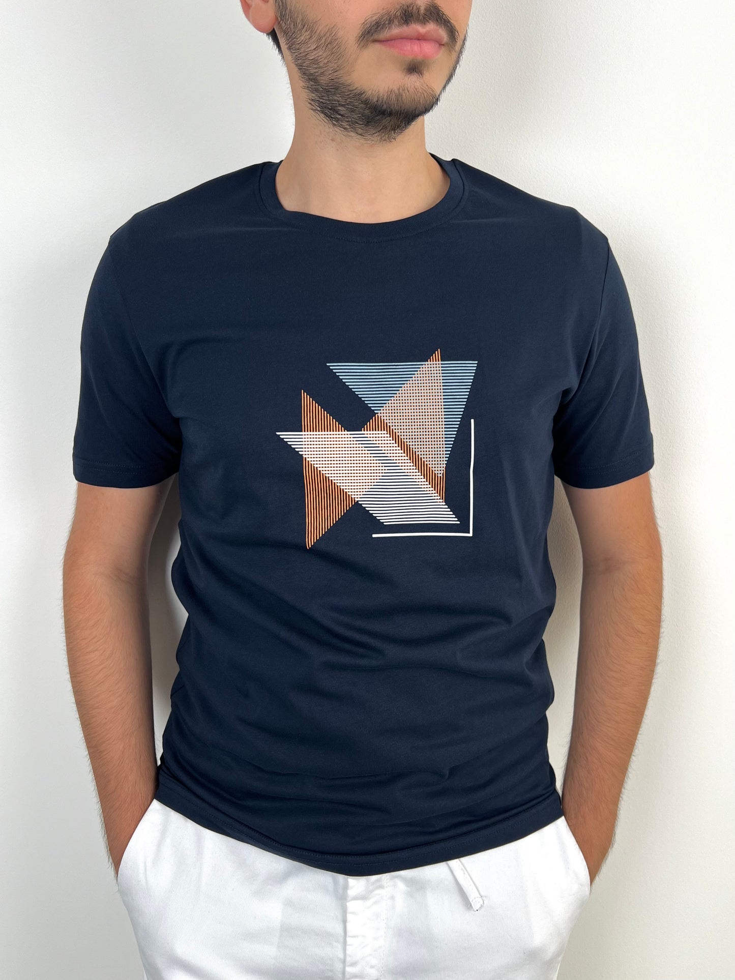 TRIANGLES NAVY TSHIRT