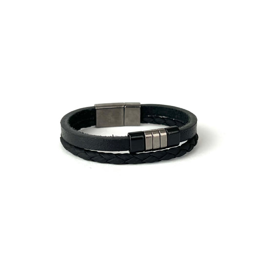 BLACK DOUBLE CORD BRACELET