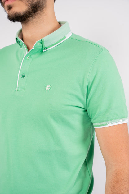 GREEN BUTTON COLLAR POLO