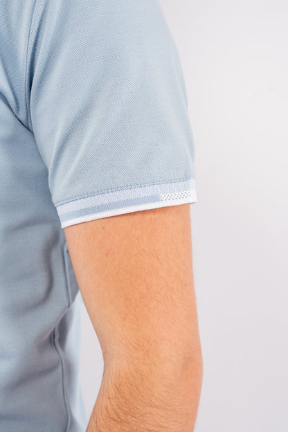 BLUE BUTTON COLLAR POLO
