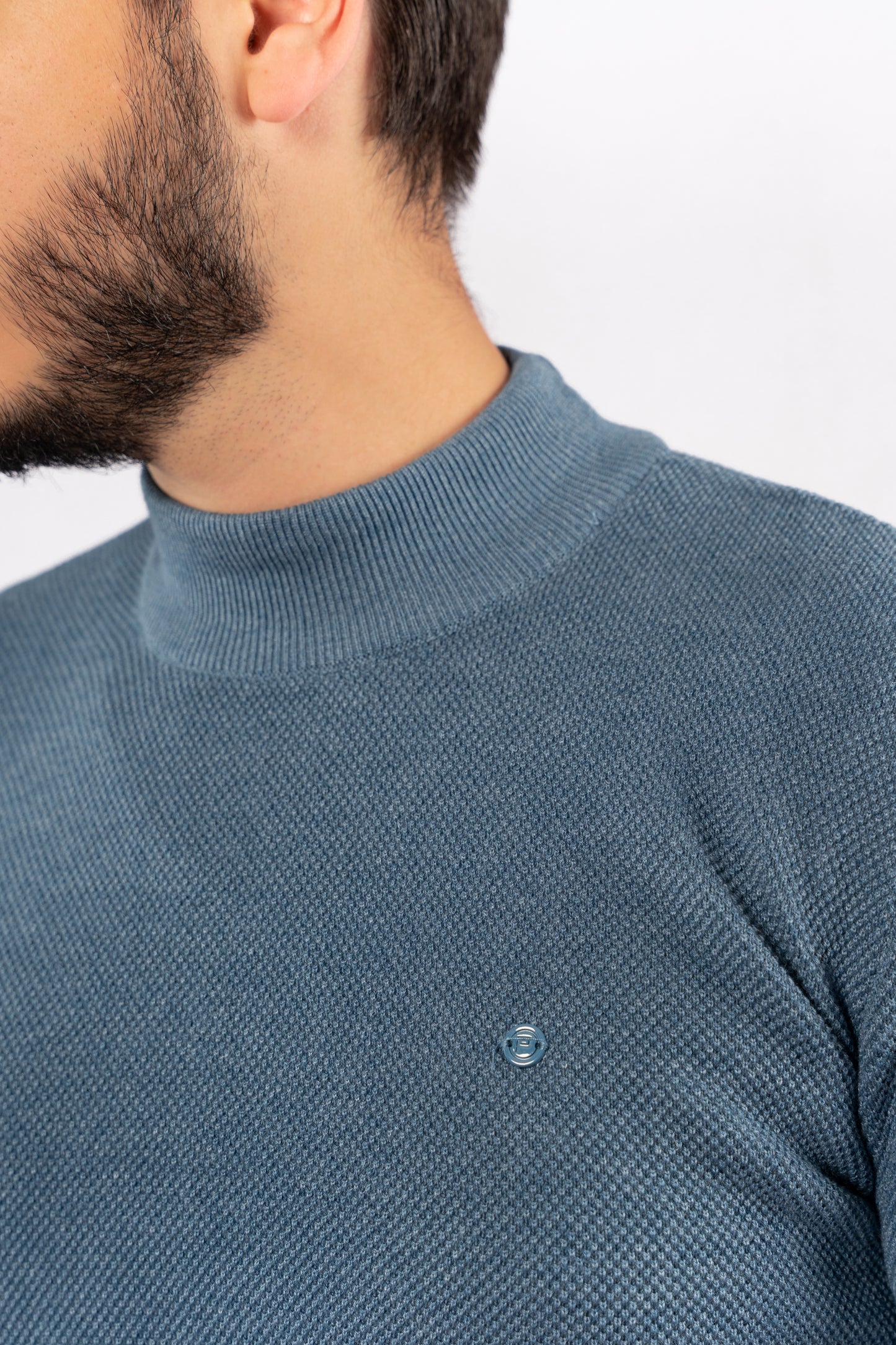 BLUE HIGHNECK SWEATER