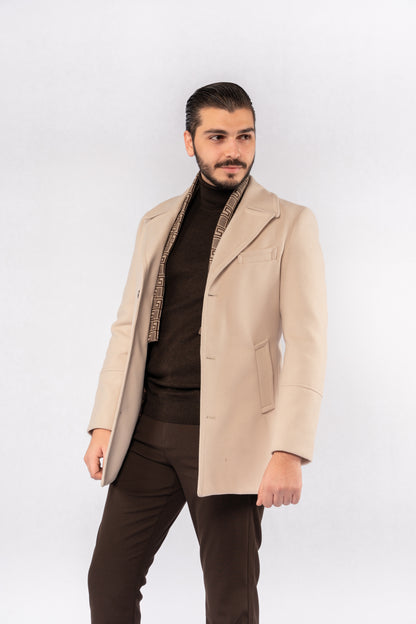 BEIGE ELEGANCE WOOL COAT