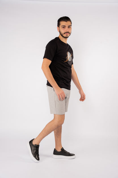 BLACK ABSTRACT PATTERN TSHIRT